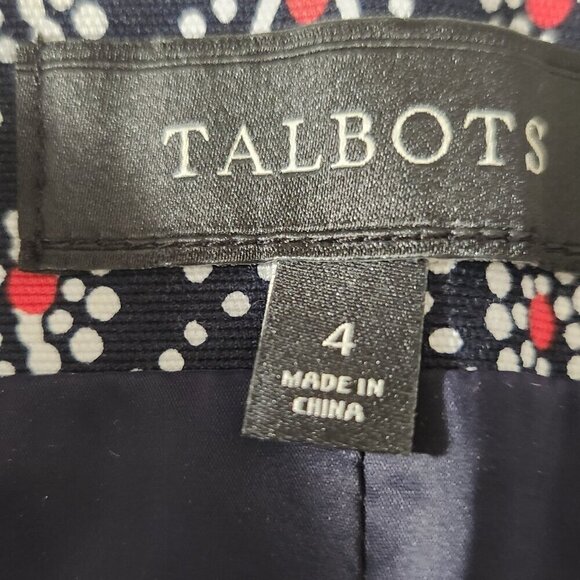 Talbots Women's Size 4 Navy Red Bandana Print Side Zip Lined Stretch Mini Skirt - Picture 10 of 12
